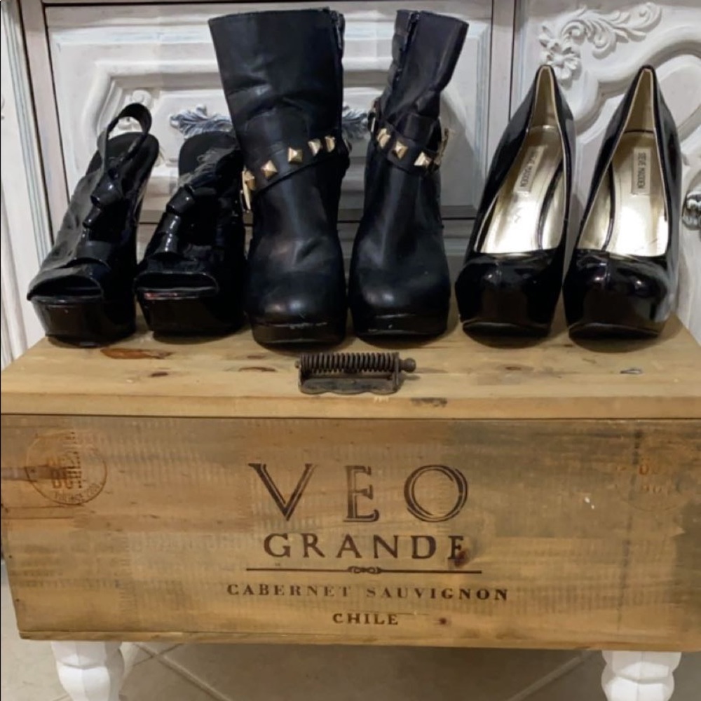 Back in black heels 3 pair bundle deal SIZE 8